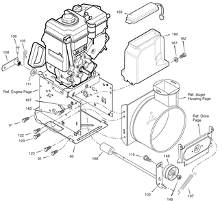 Frame Diagram and Parts List for 626750X16B 2004 Briggs and Stratton Snow Blower